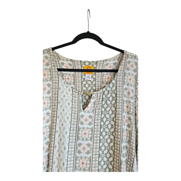 NWT Ruby Rd. Womens 2X Top Asymmetrical 3/4 Sleeves Stretch Keyhole Neck READ - Picture 4 of 13